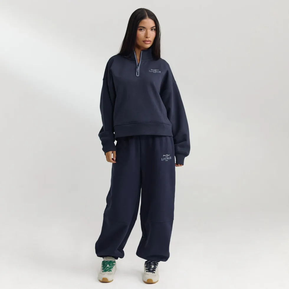 Pull avec Quart de Zip - Bleu Foncé